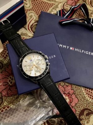 Tommy Hilfiger Skeleton Dial Men's Leather Watch
