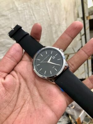 Black Dial Men's Silicone Strap Watch