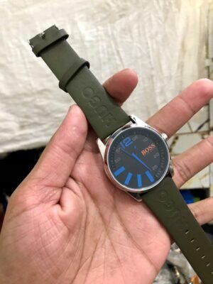 GOON Blue Dial Men's Black Silicone Strap Watch