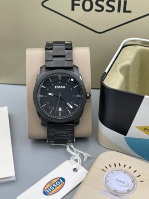 Fossil Black Dial Men's Stainless Steel Watch