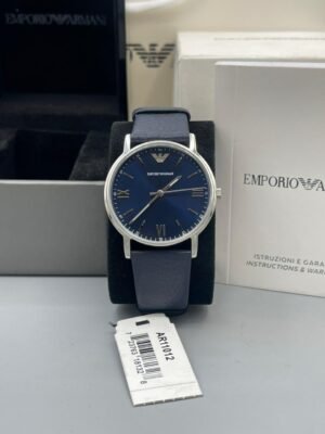 Emporio Armani Blue Dial Men's Classic Leather Watch