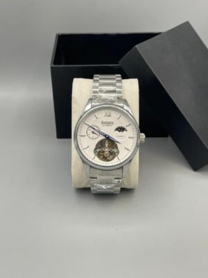 Luxury Silver Skeleton Automatic Men's Dress Watch