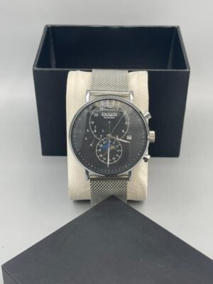 RANON Black Dial Men's Stainless Steel Business Watch