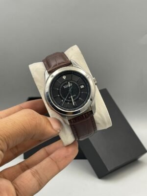 Black Dial Brown Leather Men's Business Watch
